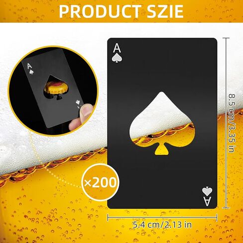 100 قطعة من فتاحات الزجاجات من Ace of Spades، فتاحات زجاجات معدنية لبطاقات البوكر، فتاحات زجاجات البيرة لبطاقات الائتمان، غطاء فتاحة زجاجات البيرة لحفلات الزفاف المفضلة لوصيفات العروس (100 عبوة) in Saudi Arabia