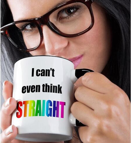3dRose I Cant Even Think Straight Mug, 11 oz, Black/White in Saudi Arabia