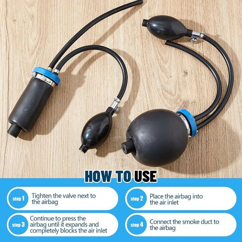 2 Pcs Universal Easy Intake Adapter Automotive Smoke Machine Inflatable Bladder Block Off Diagnostic Car Smoke Leak Tester Detector for 12V Vehicles Pipe Fuel Leakage Detection in Saudi Arabia