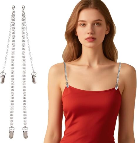 2 أزواج من أحزمة الحفر المزدوجة أحزمة صدرية معدنية يمكن استبدال سلسلة الملابس الداخلية المثيرة in Kuwait