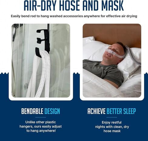 خرطوم طقم تنظيف CPAP وقناع مجفف شماعات CPAP مع فرشاة سلكية سميكة 6.9 قدم ، حوض الغسيل القابل للطي ، متوافق مع خرطوم 22 مم و 15 ملم ، مستلزمات CPAP الناعمة الناعمة الإضافية in Kuwait