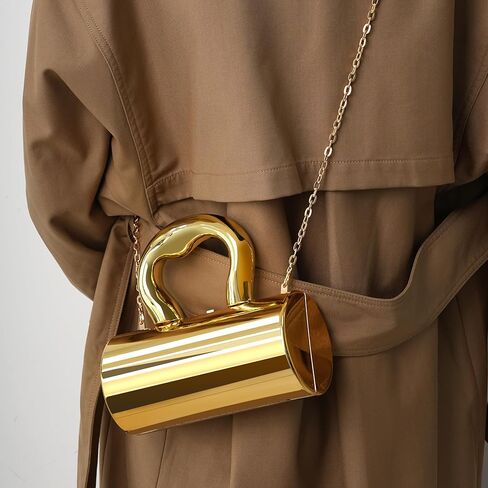 Acrylic Evening Clutch, Geometric Gold Acrylic Clutch Purses for Women, Gold Purses for Women with Removable Chain, Elegant Gold Purse Clutch, Acrylic Handbag for Wedding Party Prom in Kuwait