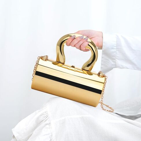 Acrylic Evening Clutch, Geometric Gold Acrylic Clutch Purses for Women, Gold Purses for Women with Removable Chain, Elegant Gold Purse Clutch, Acrylic Handbag for Wedding Party Prom in Kuwait