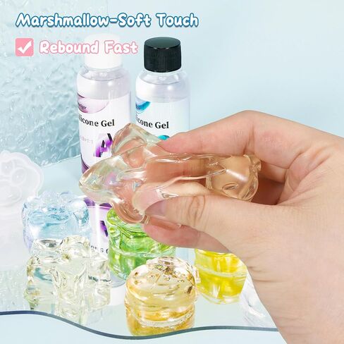 Bounlgsr Taba Squishes Kit ، صانع Squishes Fufu ، Squishes Making مع Taba Squishes Mould ، جل سائل السائل لصنع Squishies الخاص بك ، حزمة Squishes Taba من أجل إلغاء الضغط الهدية in Kuwait