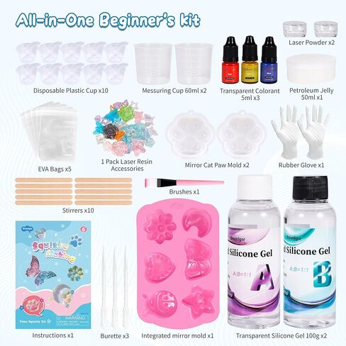 Bounlgsr Taba Squishes Kit ، صانع Squishes Fufu ، Squishes Making مع Taba Squishes Mould ، جل سائل السائل لصنع Squishies الخاص بك ، حزمة Squishes Taba من أجل إلغاء الضغط الهدية in Kuwait