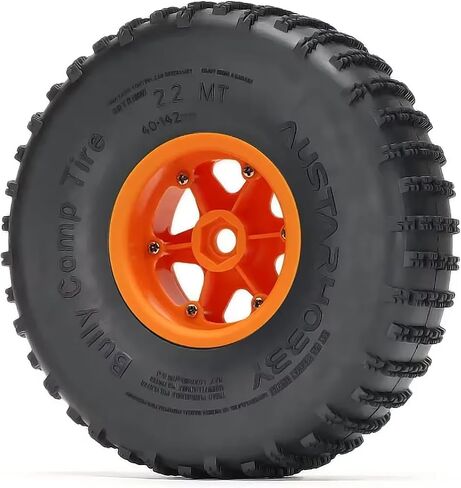 4PCS 2.2 inch Beadlock Plastic Wheel Rims 142mm Rubber Tyre Tires Set 12mm Hex Compatible with 1/10 RC Rock Buggy Crawler Car Axial SCX10 TRX4 Wraith 90018 RR10 Bomber (Black) in Kuwait
