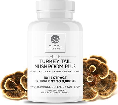 دكتور. Emil Nutrition 9000mg Lions Lions Mane Capsules مع Chaga و Reishi & Maitake - Mushroom Blend لدعم العافية in Kuwait