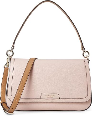 kate spade new york Hudson Pebbled Leather Flap Shoulder Bag, Pastry Pink in Kuwait