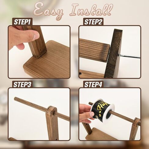 4 Tier Wooden Ribbon Organizer Rack, Large Capacity Ribbon Holder, Ribbon Spool Holder Stand, Washi Tape Storage Organizer, Wooden Sewing Organizer Display Shelf for Craft Room,Cake Shop,Flower Store in Kuwait