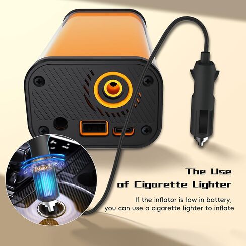 Tire Inflator Portable Air Compressor, Air Pump for Car Tires 5X Faster 150 Psi Digital Pressure Gauge, LED Light and Auto Shut-off Cordless Pocket Portable Pump for Car, Motorcycle, Bike, Balls etc. in Saudi Arabia