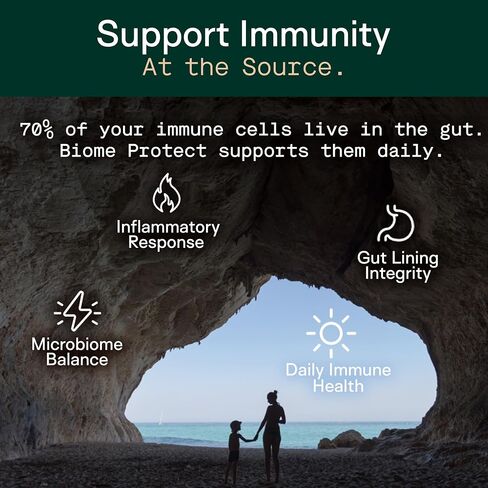 Adapt Naturals 4-in-1 Biome Protect Prebiotics, Probiotics Supplement Postbiotics & Polyphenols for Microbiome, Gut Health & Defense for Women & Men, 30 Day Supply in Saudi Arabia