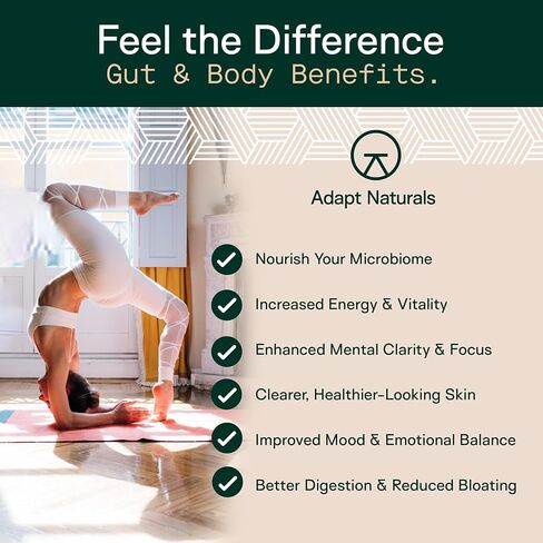Adapt Naturals 4-in-1 Biome Protect Prebiotics, Probiotics Supplement Postbiotics & Polyphenols for Microbiome, Gut Health & Defense for Women & Men, 30 Day Supply in Saudi Arabia