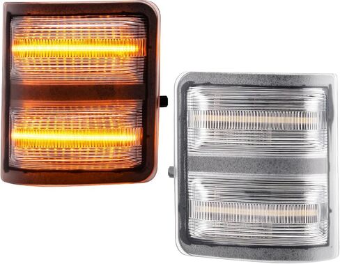 LED Mirror Turn Lights متوافقة مع 2008-2016 F250 F350 F450 F550 Super Duty | Switchback الأصفر/العنبر DRL أضواء وقوف السيارات | Amber Side Mirror Blinkers | عدسة الدخان (2 حزمة) in Kuwait