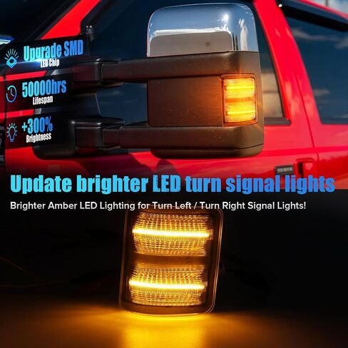LED Mirror Turn Lights متوافقة مع 2008-2016 F250 F350 F450 F550 Super Duty | Switchback الأصفر/العنبر DRL أضواء وقوف السيارات | Amber Side Mirror Blinkers | عدسة الدخان (2 حزمة) in Kuwait