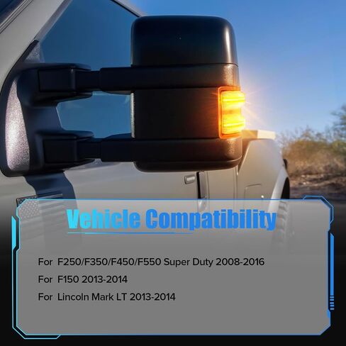 LED Mirror Turn Lights متوافقة مع 2008-2016 F250 F350 F450 F550 Super Duty | Switchback الأصفر/العنبر DRL أضواء وقوف السيارات | Amber Side Mirror Blinkers | عدسة الدخان (2 حزمة) in Kuwait