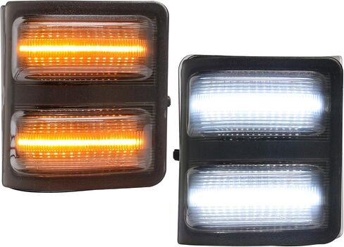 LED Mirror Turn Lights متوافقة مع 2008-2016 F250 F350 F450 F550 Super Duty | Switchback الأصفر/العنبر DRL أضواء وقوف السيارات | Amber Side Mirror Blinkers | عدسة الدخان (2 حزمة) in Kuwait