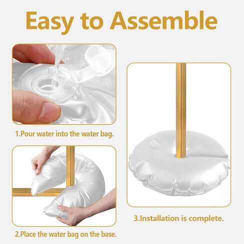 8 حزمة حقيبة مياه ذهبية لقوس الزفاف ، والأوزان القاعدة المملوءة بالمياه الشاقية للإطارات المعدنية على خلفية الحفلات ، قاعدة سميكة مملوءة بالماء in Kuwait