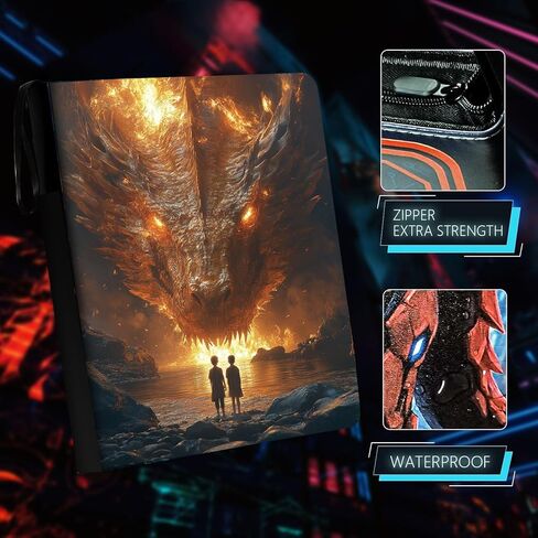 Card Binder for Cards 2Pack ، Trading Cards Binder 9 Pocket ، Collectible Card Zipper Arbouts Waterprics تناسب 980 بطاقة in Kuwait