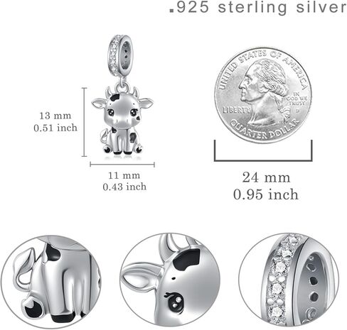 Highland Cow Charms 925 Sterling Silver Cow Charms for Bracelet Neckleace Cute Cow Jewelry Gifts for Women in Saudi Arabia