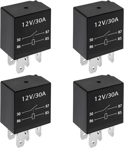 2 PCS 4 Pin Car Starter Relay, 24V 30A Multi-Purpose Automotive Relays, Heavy Duty Standard Relay Replacement for Car Motor, Waterproof Auto Relays Switch, car Accessories in Saudi Arabia
