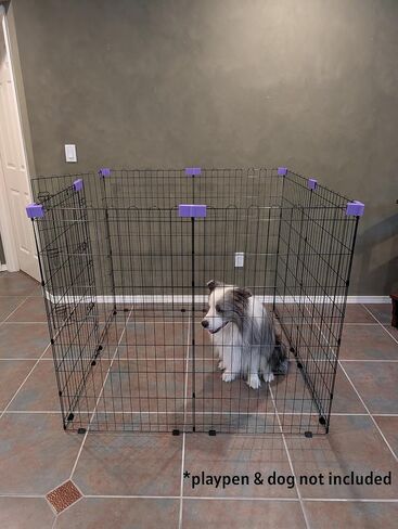 Pet Playpen Shape Keeper - 8 Brackets (4 Corner + 4 Straight) Square Rectangle Configuration Stabilizer for Wire Metal Dog Puppy Bunny Exercise Ex Pen Kennel Clamp Holder (Top or Floor Package) in Saudi Arabia