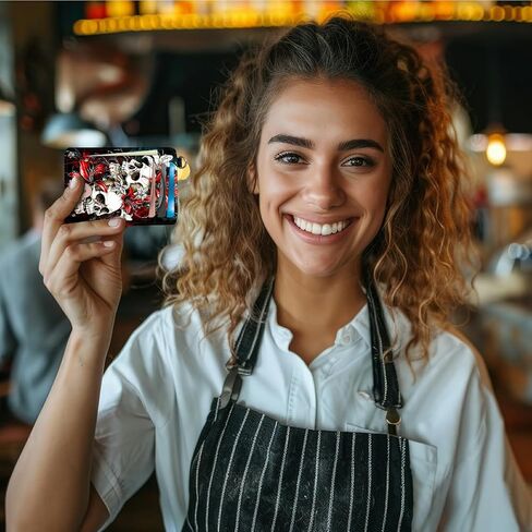 Flower Horse Slim Minimalist Wallet with Lanyard Strap, PU Leather Front Pocket Wallet RFID Blocking Credit Card Holder Card Cases with ID Window for Man Woman Boy Girl in Kuwait