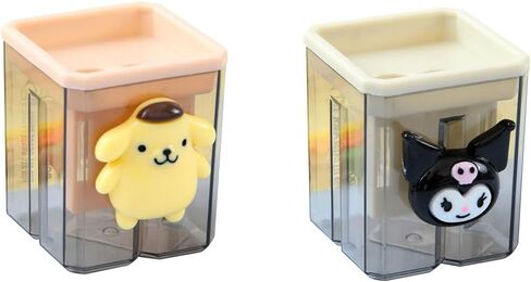 2pcs Creative Cute Cartoon Double Hole Pencil Sharpener, Student Hand Pencil Sharpener, Green Dinosaur + White Rabbit in Kuwait
