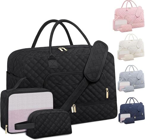 3 حزمة سفر حقيبة داكز ، أكياس عطلة نهاية الأسبوع للنساء مع مقصورة الأحذية ، ومساحة البلاط الكبيرة ، البند الشخصي ، تحمل أكياس مع جيب مبل in Kuwait