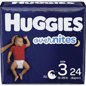 Huggies Overnites Diapers Size 3, 132 Count (2 Packs of 66) in Kuwait