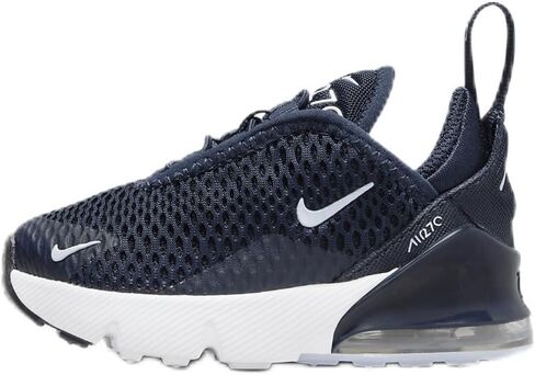 Nike Air Max 270 Little Kids' Shoe (AO2372-407, Obsidian/White/White/Cobalt Bliss) Size 11 in Kuwait