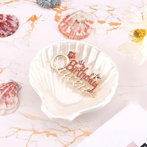 Birthday Brooch Pins for Women, 3x2 Inch Zinc Alloy Letter Brooch Pin Gold Diamond Crown Brooch Birthday Gift for Birthday Party Supplies in Kuwait