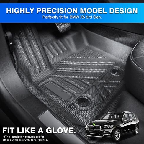 T TGBROS مخصص لصالح الحصير الأرضية BMW X7 2019-2023 2024 2025 All-Weather Black Floor Liner in Saudi Arabia