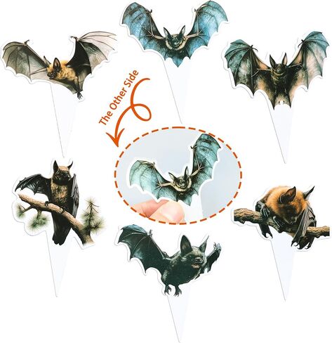 Gyufise 24Pcs Halloween Bat Cupcake Toppers Black Glitter Bat Halloween Cupcake Picks for Halloween Theme Baby Shower Kids Birthday Party Cake Decorations Supplies in Kuwait