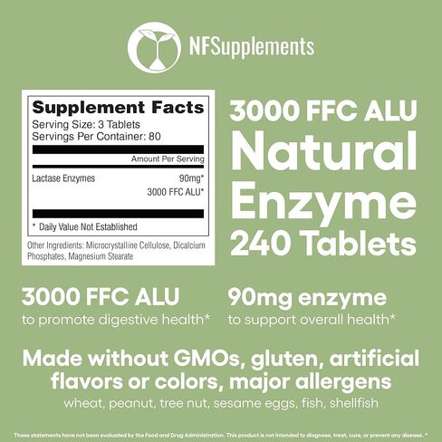 Nattokinase Supplement 240 Tablets Natural Enzymes 1000FU 100mg Gluten Free Non-GMO Vegan Made in The USA (240, Nattokinase) in Kuwait