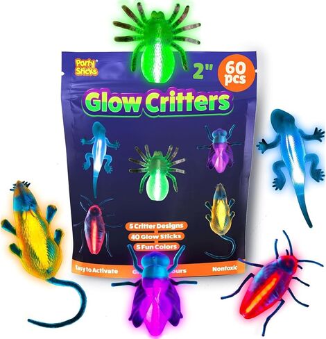 Partysticks توهج المخلوقات وخدعة الهالوين أو علاج - توهج العصي تفضل - توهج في لوازم الحفلات المظلمة - صغيرة in Kuwait