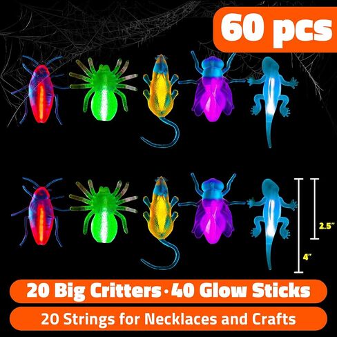 Partysticks توهج المخلوقات وخدعة الهالوين أو علاج - توهج العصي تفضل - توهج في لوازم الحفلات المظلمة - صغيرة in Kuwait