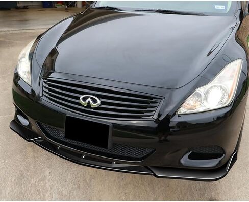 Q1-TECH, Front Bumper Lip fit for Compatible with 2008-2013 Infiniti G37 Coupe/2DR, Front Bumper Lip Spoiler Air Chin Body Kit Splitter ABS, STP-Style +(Gift) (Painted Carbon Fiber) in Saudi Arabia
