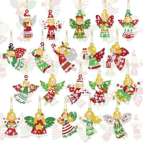 Tondiamo 20 Pcs St. Patrick's Day Diamond Painting Keychains with Tools Green Shamrock Diamond Art Keychain Hanging St. Patrick's Day Party Decorations for Kids DIY Ornaments in Saudi Arabia