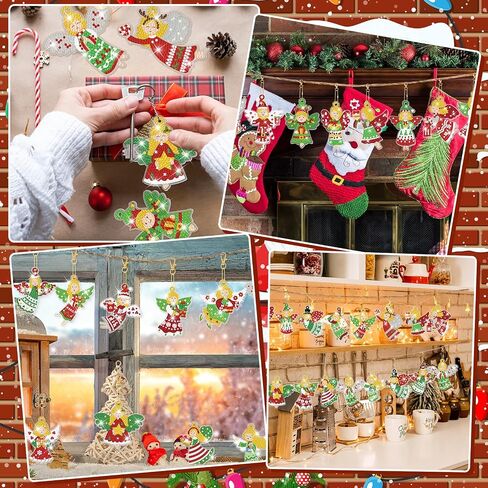 Tondiamo 20 Pcs St. Patrick's Day Diamond Painting Keychains with Tools Green Shamrock Diamond Art Keychain Hanging St. Patrick's Day Party Decorations for Kids DIY Ornaments in Saudi Arabia