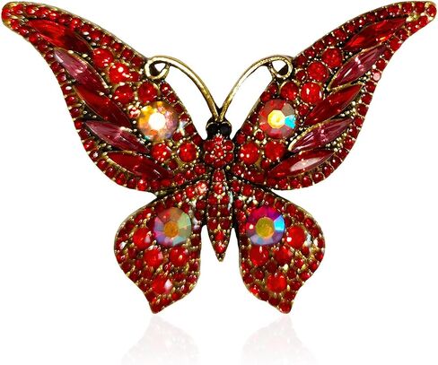 Crystal Rhinestone Butterfly Brooch,Elegant Blue Butterfly Lapel Pins,Fashion Exquisite Blue Crystal Animal Shape Brooches Lapel Pins,Dress Accessories Jewelry Gift for Women Daily Decoration in Saudi Arabia