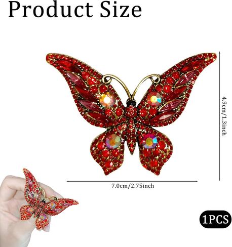 Crystal Rhinestone Butterfly Brooch,Elegant Blue Butterfly Lapel Pins,Fashion Exquisite Blue Crystal Animal Shape Brooches Lapel Pins,Dress Accessories Jewelry Gift for Women Daily Decoration in Saudi Arabia