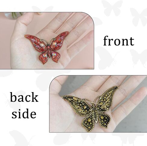 Crystal Rhinestone Butterfly Brooch,Elegant Blue Butterfly Lapel Pins,Fashion Exquisite Blue Crystal Animal Shape Brooches Lapel Pins,Dress Accessories Jewelry Gift for Women Daily Decoration in Saudi Arabia