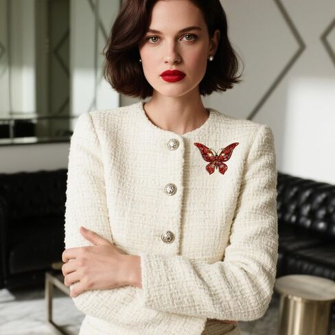 Crystal Rhinestone Butterfly Brooch,Elegant Blue Butterfly Lapel Pins,Fashion Exquisite Blue Crystal Animal Shape Brooches Lapel Pins,Dress Accessories Jewelry Gift for Women Daily Decoration in Saudi Arabia