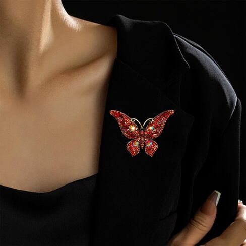 Crystal Rhinestone Butterfly Brooch,Elegant Blue Butterfly Lapel Pins,Fashion Exquisite Blue Crystal Animal Shape Brooches Lapel Pins,Dress Accessories Jewelry Gift for Women Daily Decoration in Saudi Arabia