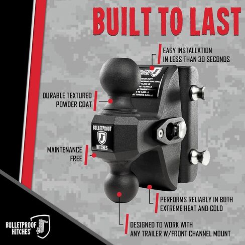 BulletProof Hitches - Extreme Duty Road Suppressor Dual Ball 2" and 2-5/16" - Suspension Hitch Rated to 36,000 lbs - Shock Absorbing Hitch Reduces Vibrations for a Smoother Ride in Saudi Arabia