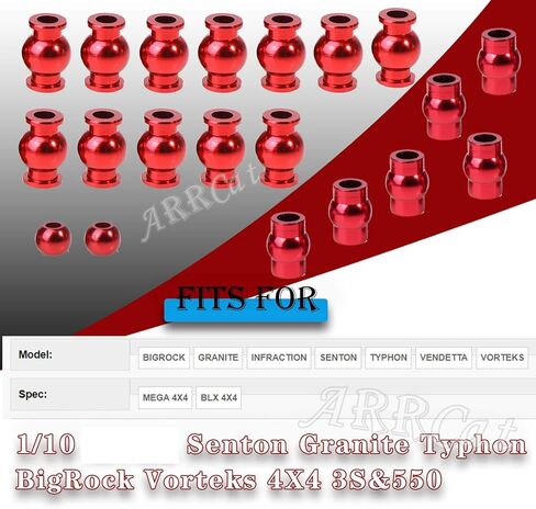 Aluminum Suspension Link Pivot Ball,Shock Pivot Ball,Steering Link Pivot Ball for 1/10 Arrma Senton Granite Big Rock Vorteks Typhon 4X4 3S&550,22 PCS Upgrades Part Hops Up,Replace AR330515,Blue in Kuwait
