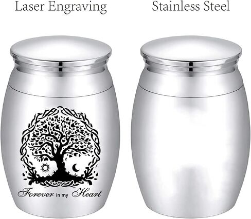 CREATCABIN Small Cremation Urns Brother Ashes Urn Cremains Stainless Steel Mini Sharing Burial Funeral Keepsake Urns for Family Brother Human 1.57 x 1.18Inch-Always on My Mind Forever in My Heart in Kuwait