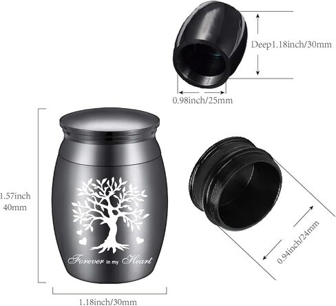 CREATCABIN Small Cremation Urns Brother Ashes Urn Cremains Stainless Steel Mini Sharing Burial Funeral Keepsake Urns for Family Brother Human 1.57 x 1.18Inch-Always on My Mind Forever in My Heart in Kuwait