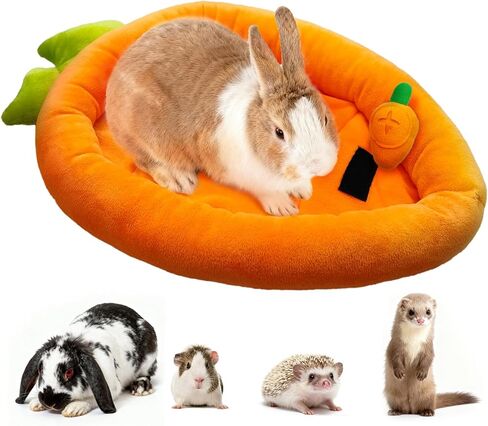 Rabbit Bed,Thick&Soft Bunny Bed with Removable Cushion,Machine Washable and Cozy Rabbit Plush House,Warm Small Animal Sleeping Beds(Green Banana Shape-L) in Kuwait