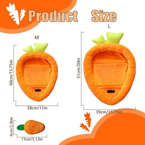 Rabbit Bed,Thick&Soft Bunny Bed with Removable Cushion,Machine Washable and Cozy Rabbit Plush House,Warm Small Animal Sleeping Beds(Green Banana Shape-L) in Kuwait